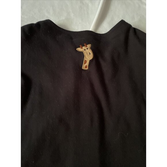 Bechamel Black Button-Up Cardigan With Giraffe & Zebra Embroidery - Picture 4 of 10